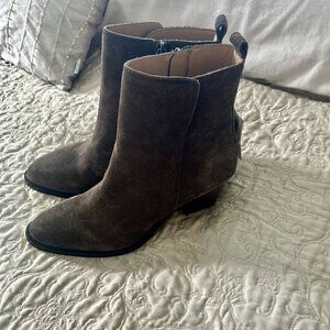 Dark Green Suede Ankle Boots
